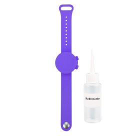 Outdooor Silicone Wristband Hand Sanitizer Disinfectant Bracelet (Color: Purple)
